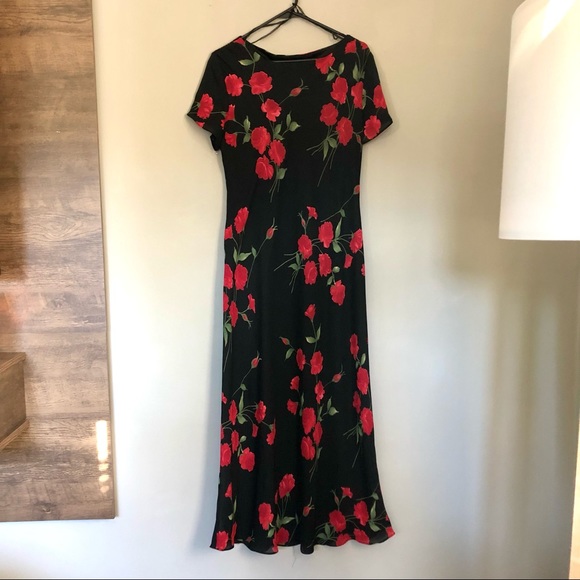 Vintage Dresses & Skirts - Vintage Red Rose Long Dress